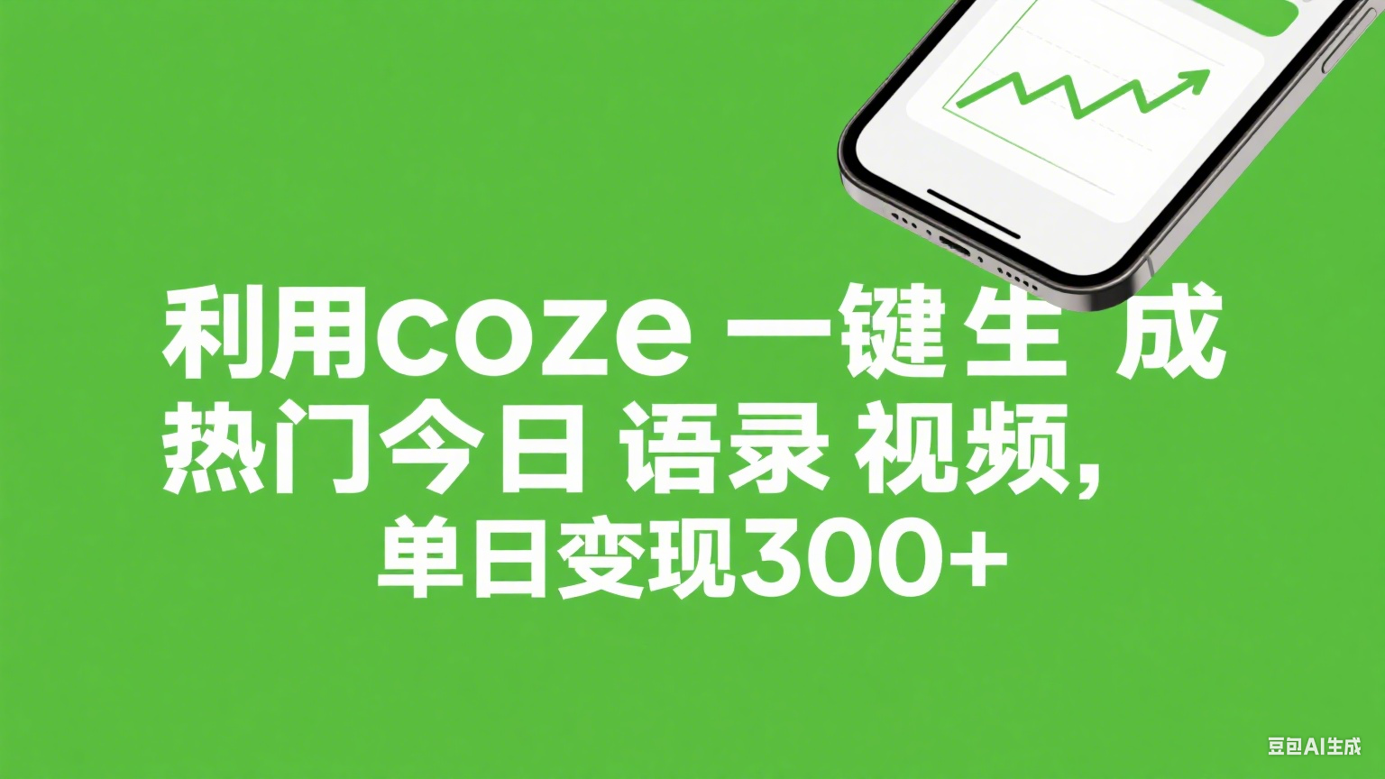利用coze一键生成热门今日语录视频,单日变现300+-知享知识库