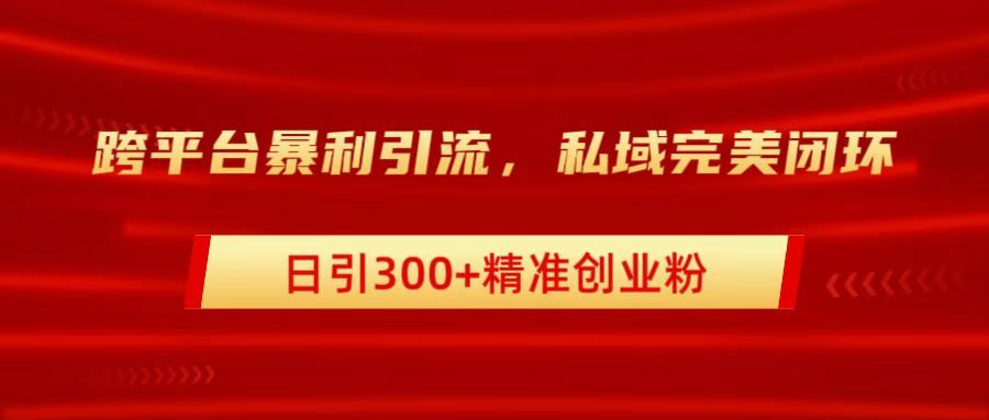 跨平台暴力引流，私域完美闭环，日引300+精准创业粉-知享知识库
