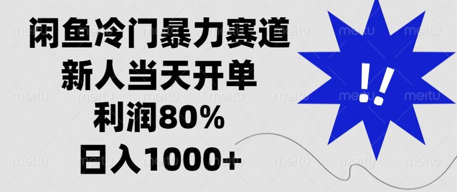 闲鱼冷门暴力赛道，利润80%，日入1000+新人当天开单，-知享知识库