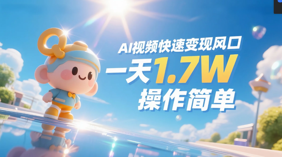 《Ai视频变现风口,一天1.7W,收入无上限,操作简单》-知享知识库