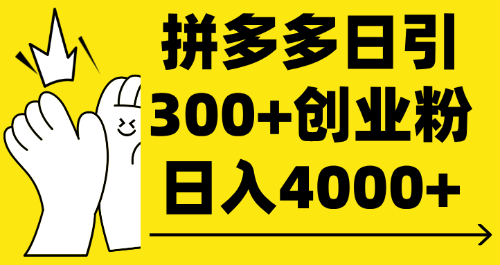 拼多多日引300+创业粉 日入4000+-知享知识库