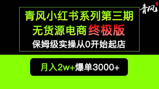 小红书无货源电商爆单终极版【视频教程+实战手册】保姆级实操从0起店爆单-知享知识库