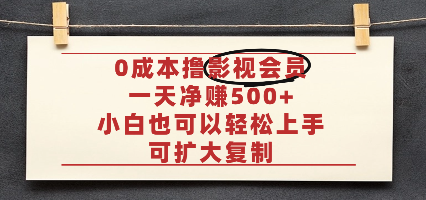 亲测，0成本可批量操作，靠卖影视会员实测月入30000+-知享知识库