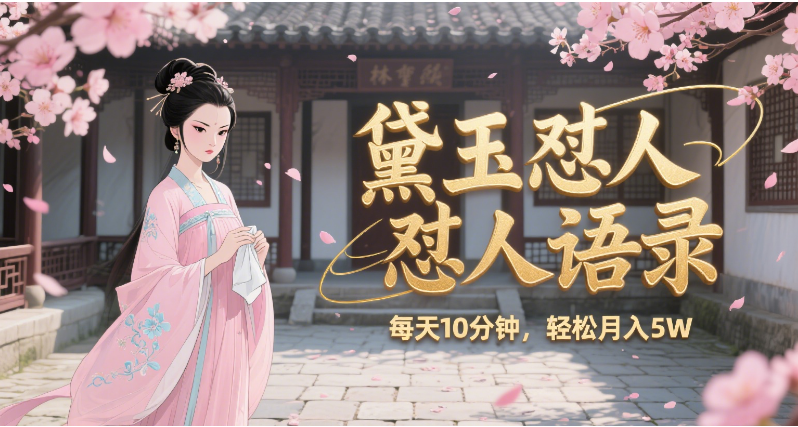 林黛玉怼人语录 怼人鸡汤  AI产出图片视频文案 每天十分钟 附提示词文案库  带书 带素材 带提示词 带虚拟资料 带徒弟 创作者分成 月入5W+-知享知识库
