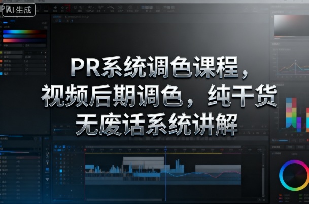PR系统调色课程，视频后期调色，纯干货无废话系统讲解-知享知识库