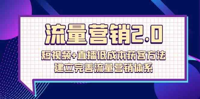 流量营销2.0：短视频+直播低成本获客方法，建立完善流量营销体系（72节）-知享知识库