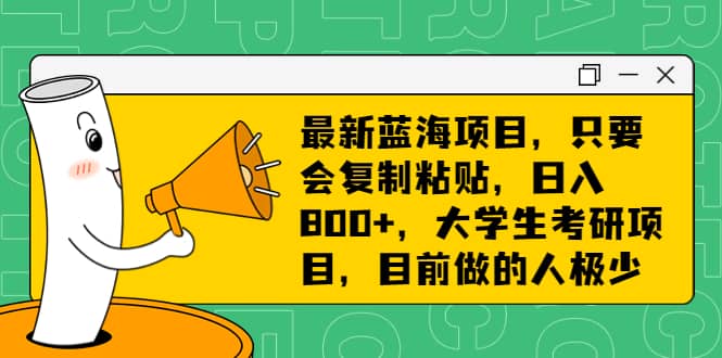 最新蓝海项目，只要会复制粘贴，日入800+，大学生考研项目，目前做的人极少-知享知识库