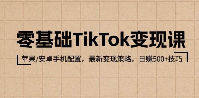 （12723期）零基础TikTok变现课：苹果/安卓手机配置，最新变现策略，日赚500+技巧-知享知识库