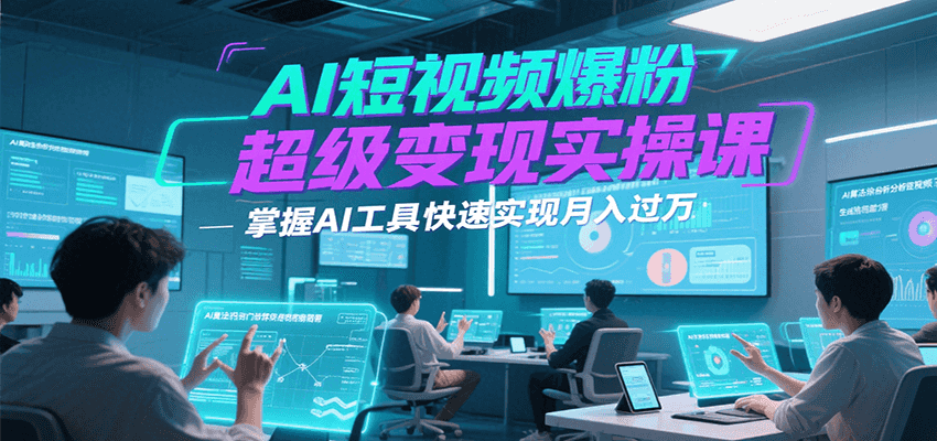 AI短视频爆粉超级变现实操课，掌握AI工具快速实现月入过万-知享知识库