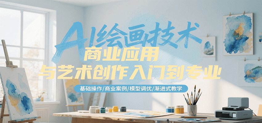 AI绘画技术商业应用与艺术创作入门到专业，基础操作/商业案例/模型调优/渐进式教学-知享知识库