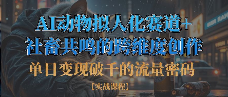 单日变现破千的流量密码,AI动物拟人化赛道+社畜共鸣的跨维度创作-知享知识库