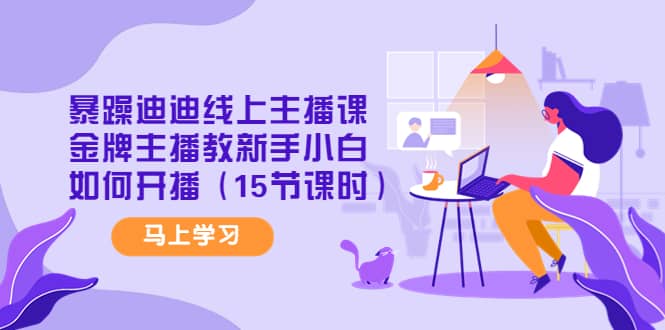 暴躁迪迪线上主播课，金牌主播教新手小白如何开播（15节课时）-知享知识库
