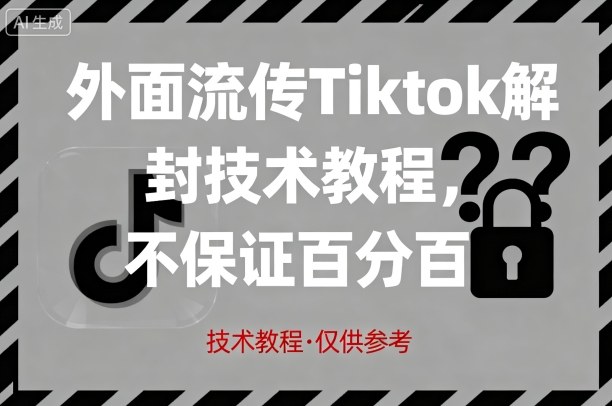外面流传Tiktok解封技术教程，不保证百分百，具体自测-知享知识库
