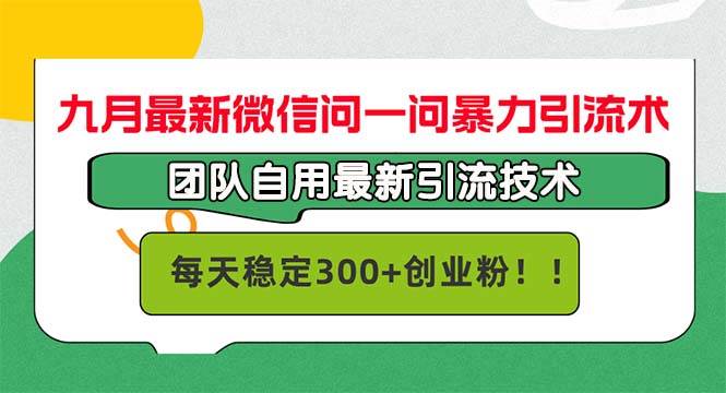 （12735期）九月最新微信问一问暴力引流术，团队自用引流术，每天稳定300+创…-知享知识库