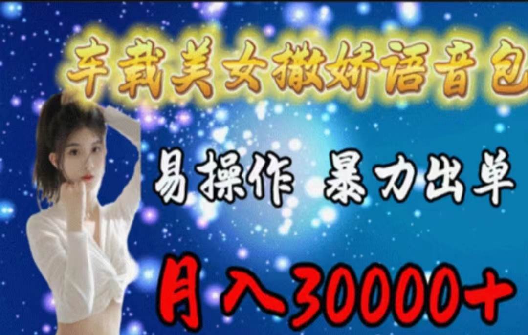 （11249期）车载美女撒娇语音包，执行就出单，月入3000＋，小白看完课程就能马上实操-知享知识库