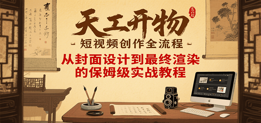 天工开物短视频创作全流程，从封面设计到最终渲染的保姆级实战教程-知享知识库