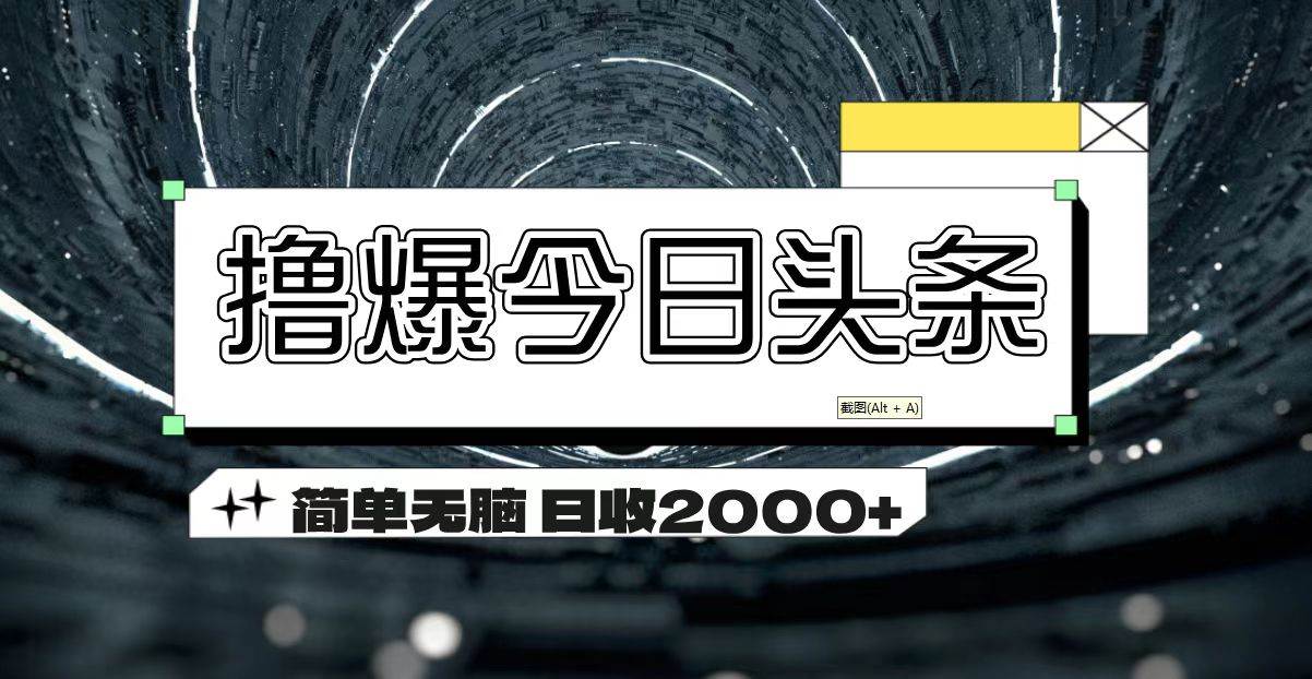 （11665期）撸爆今日头条 简单无脑操作 日收2000+-知享知识库