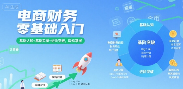 电商财务零基础入门，基础认知+基础实操+进阶突破，轻松掌握-知享知识库