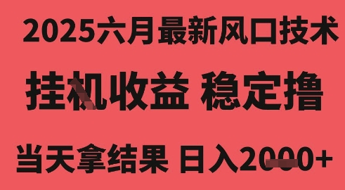 2025六月最新风口技术，无人挂G撸礼物，长期稳定 一个小时收益2k+，小白当天拿结果【揭秘】-知享知识库