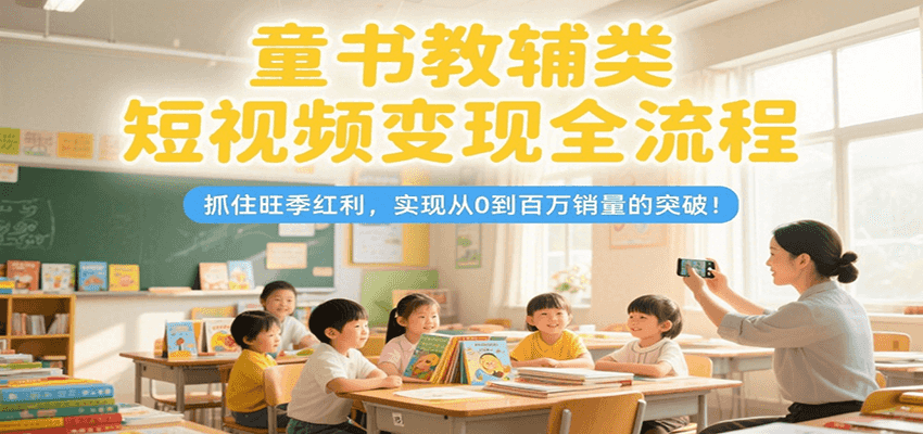 童书教辅类短视频变现全流程，抓住旺季红利，实现从0到百万销量的突破！-知享知识库