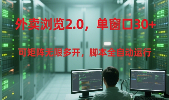 外卖浏览2.0，单窗口30+可矩阵无限多开，脚本全自动运行【揭秘】-知享知识库