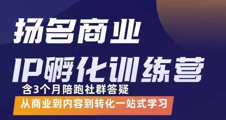 杨名商业IP孵化训练营,从商业到内容到转化一站式学 价值5980元-知享知识库