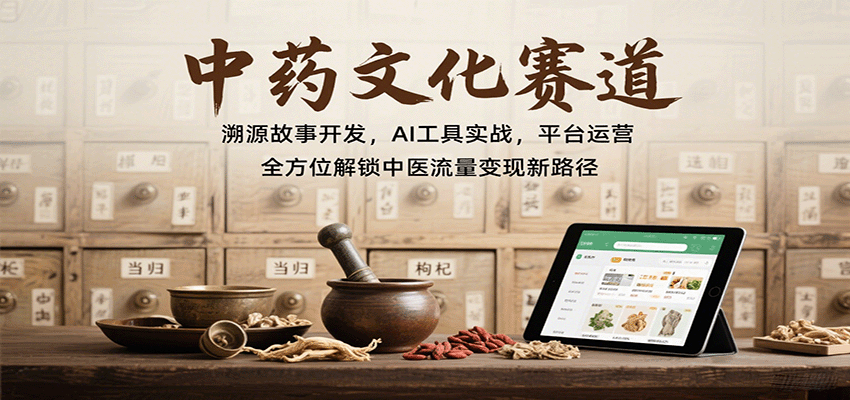 中药文化赛道:溯源故事开发,AI工具实战,平台运营,全方位解锁中医流量变现新路径-知享知识库
