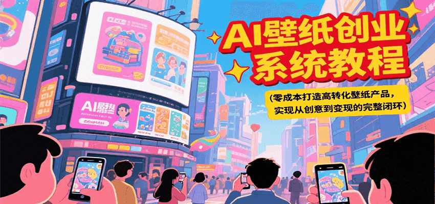 AI壁纸创业系统教程，零成本打造高转化壁纸产品，实现从创意到变现的完整闭环-知享知识库