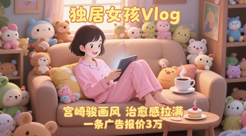单个账号涨粉71W！用AI制作独居女孩Vlog，宫崎骏画风，治愈感拉满，一条广告报价3W-知享知识库