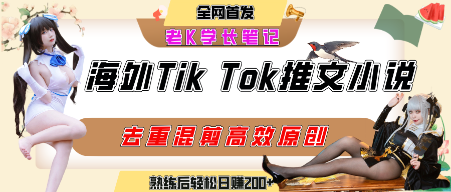 海外tiktok小说推文暴力项目，高停留率，高转化率，上手后一天搞顿饭钱不是问题-知享知识库