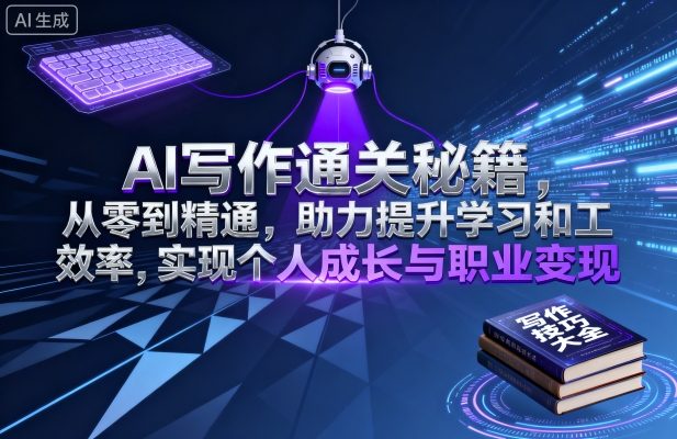 AI写作通关秘籍，从零到精通，助力提升学习和工作效率，实现个人成长与职业变现-知享知识库
