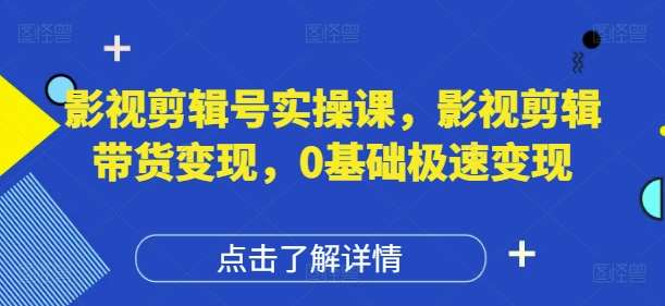 影视剪辑号实操课，影视剪辑带货变现，0基础极速变现-知享知识库