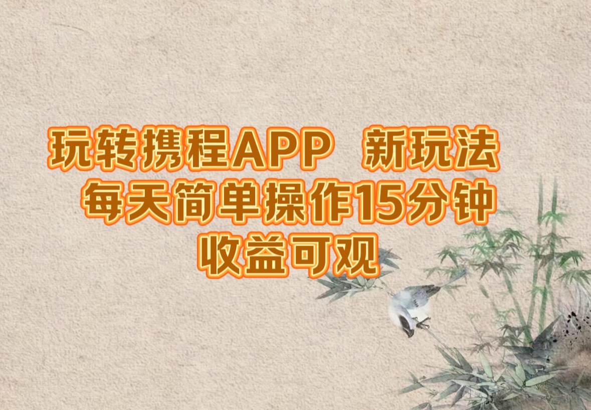 （12705期）玩转携程APP，新玩法，每天简单操作15分钟，收益可观-知享知识库