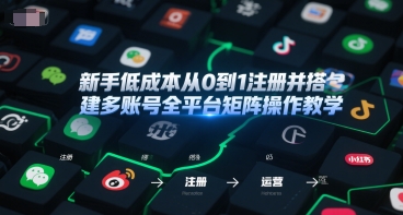 新手低成本从0到1注册并搭建多账号全平台矩阵操作教学，手机号-邮箱-IP-工具-知享知识库