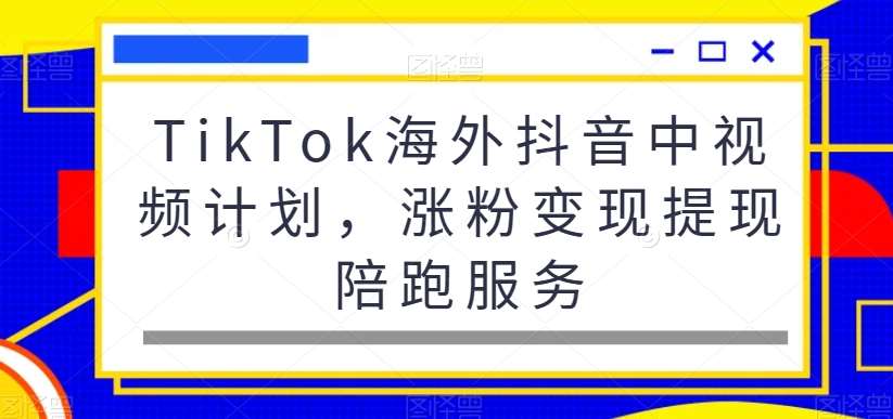 TikTok海外抖音中视频计划，涨粉变现提现陪跑服务-知享知识库