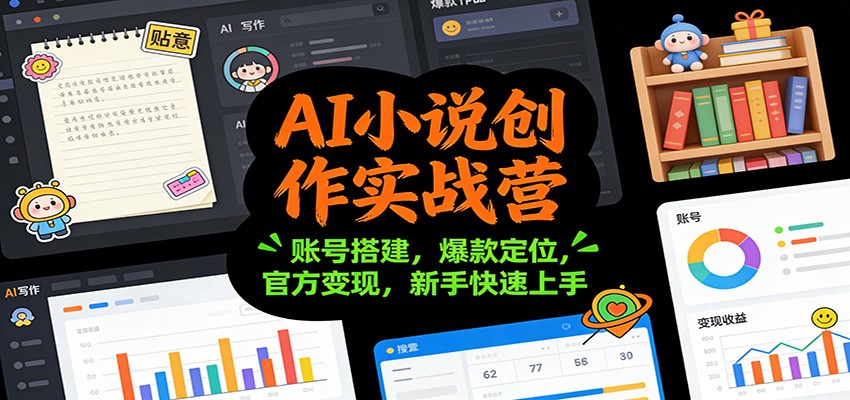 AI小说创作实战营：账号搭建，爆款定位，官方变现，新手快速上手-知享知识库
