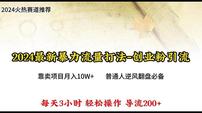 （10151期）2024年最新暴力流量打法，每日导入300+，靠卖项目月入10W+-知享知识库