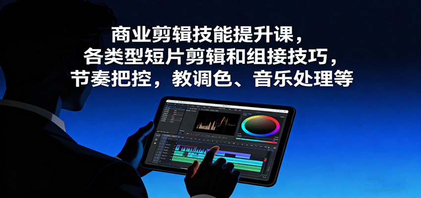 商业剪辑技能提升课，各类型短片剪辑和组接技巧，节奏把控，教调色、音乐处理等-知享知识库