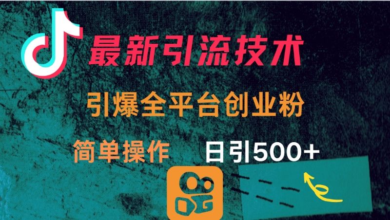 最新引流方法，引爆全平台创业粉操作简单，日引300＋-知享知识库