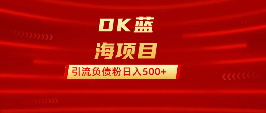 DK蓝海项目  通过，抖音，快手，小红书，引流负债粉日入500+-知享知识库