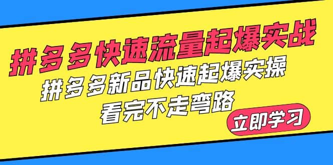 拼多多-快速流量起爆实战，拼多多新品快速起爆实操，看完不走弯路-知享知识库