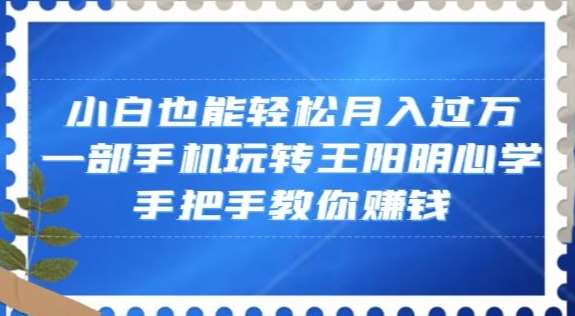 小白也能轻松月入过万，一部手机玩转王阳明心学，手把手教你赚钱【揭秘】-知享知识库