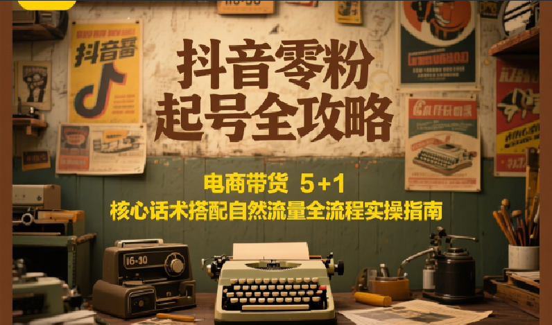 抖音零粉起号全攻略:电商带货 5+1 核心话术搭配自然流量全流程实操指南-知享知识库