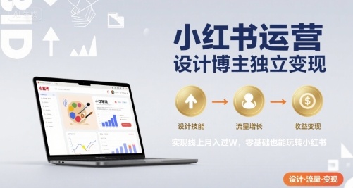 小红书运营设计博主独立变现，实现线上月入过W，零基础也能玩转小红书-知享知识库