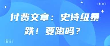 付费文章:史诗级暴跌!要跑吗?-知享知识库