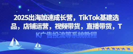 2025出海加速成长营,TikTok基建选品,店铺运营,视频带货,直播带货,TK广告投流等系统教程-知享知识库