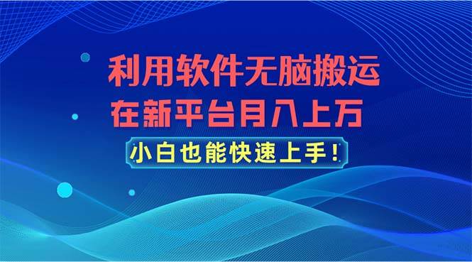 利用软件无脑搬运，在新平台月入上万，小白也能快速上手-知享知识库