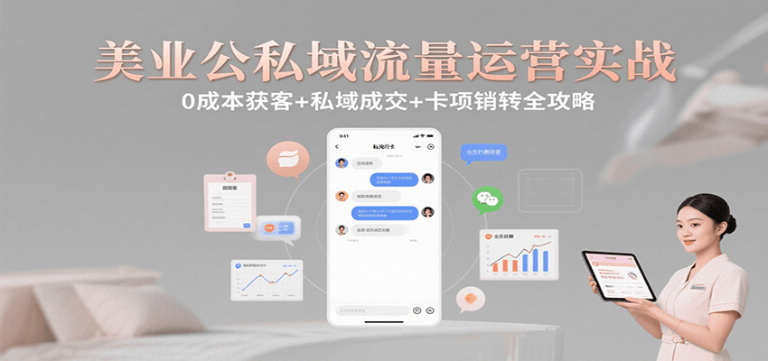美业公私域流量运营实战:0成本获客+私域成交+卡项销转全攻略-知享知识库
