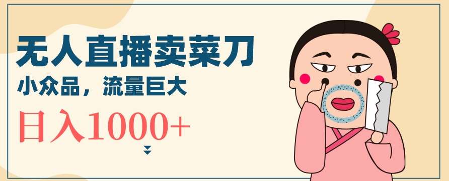 无人冷门品直播新玩法，通过卖菜刀日入1000+【揭秘】-知享知识库