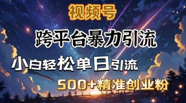 跨平台暴力引流，私域完美闭环，日引500+精准创业粉-知享知识库